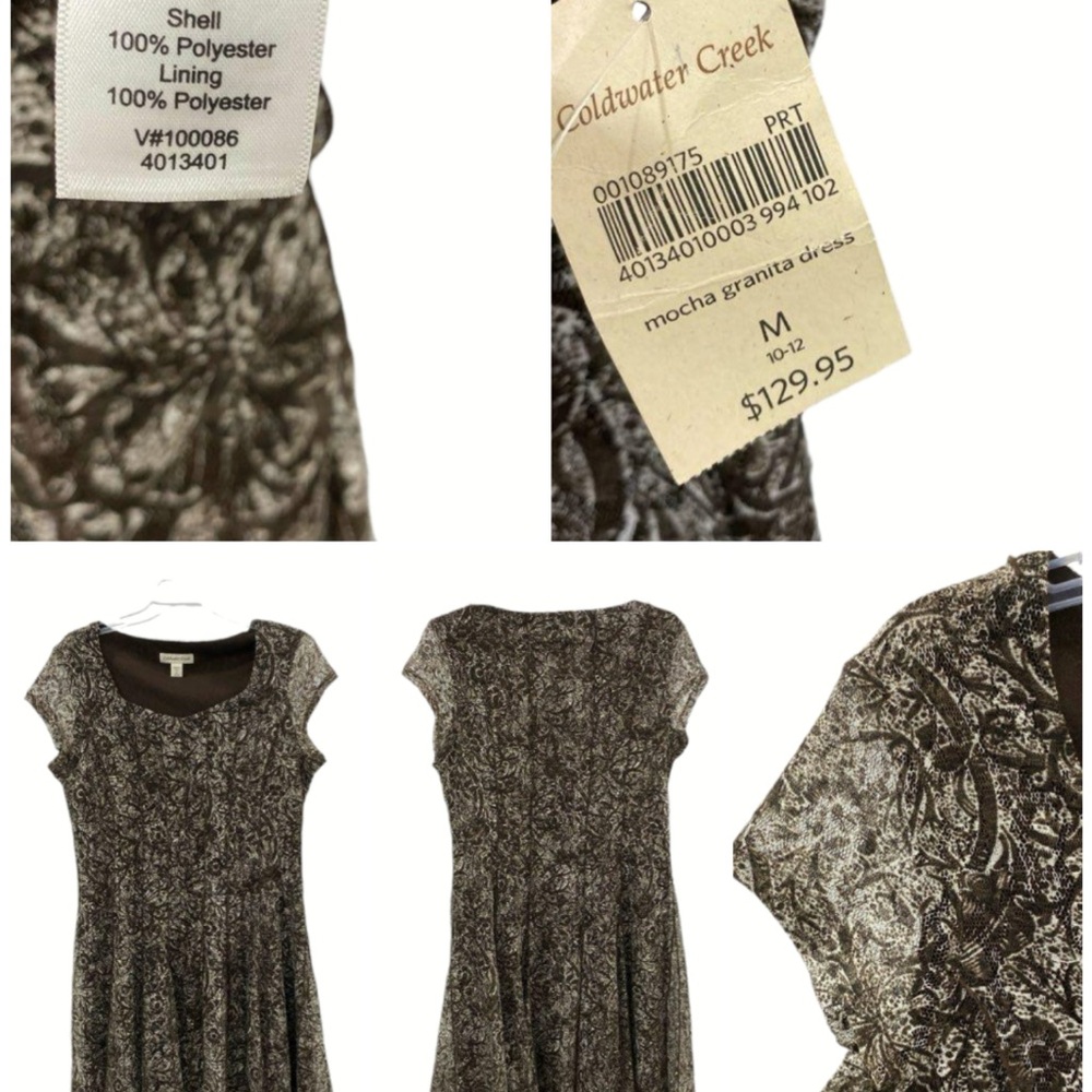 Coldwater Creek Gray Sheath Dress with Flutter Cap Sleeves